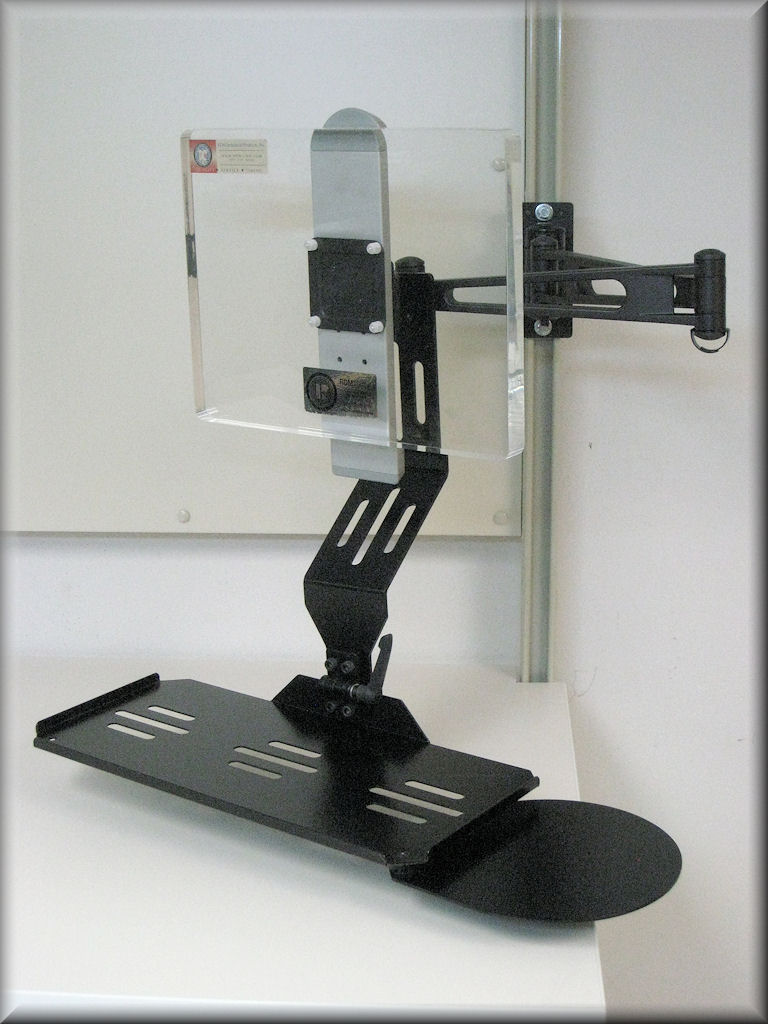 Articulating Flat Monitor Stand with Keyboard & Mouse Trays