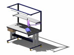Ergonomic Lift Table with Overhead Light Technical Workstation