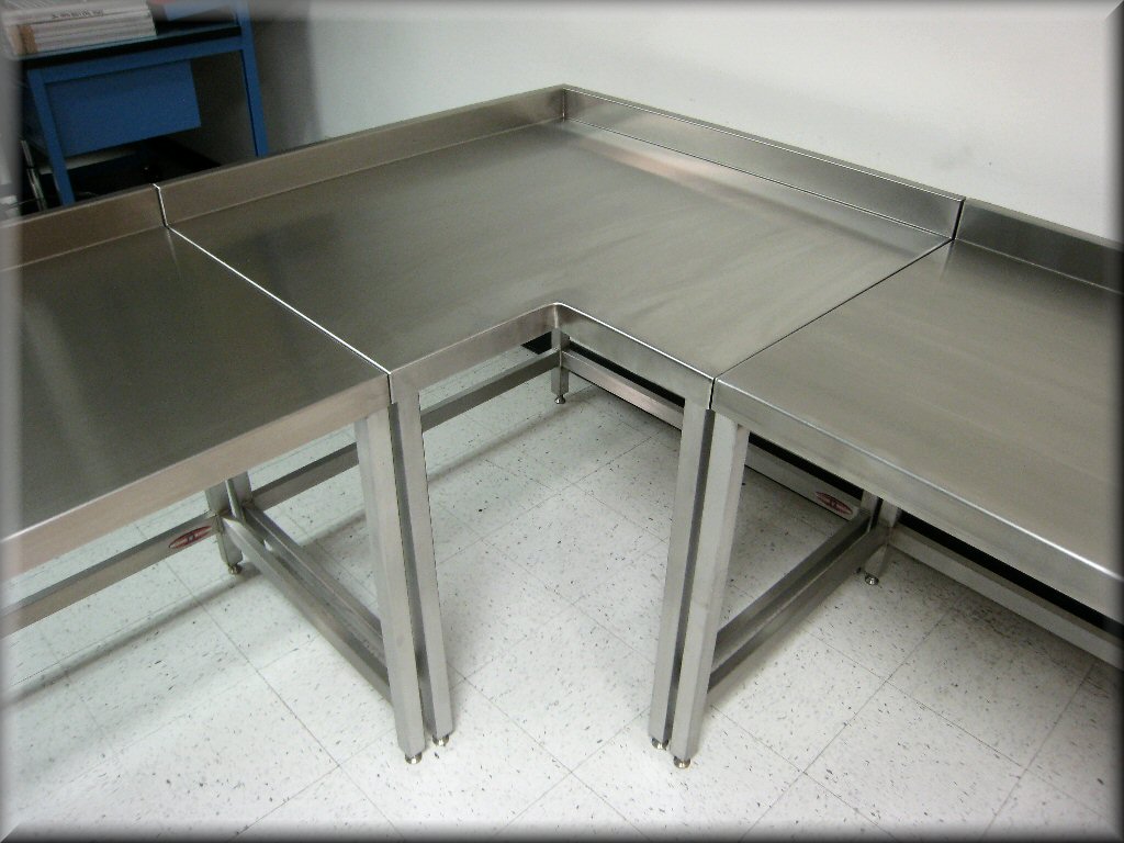 stainless steel kitchen corner table