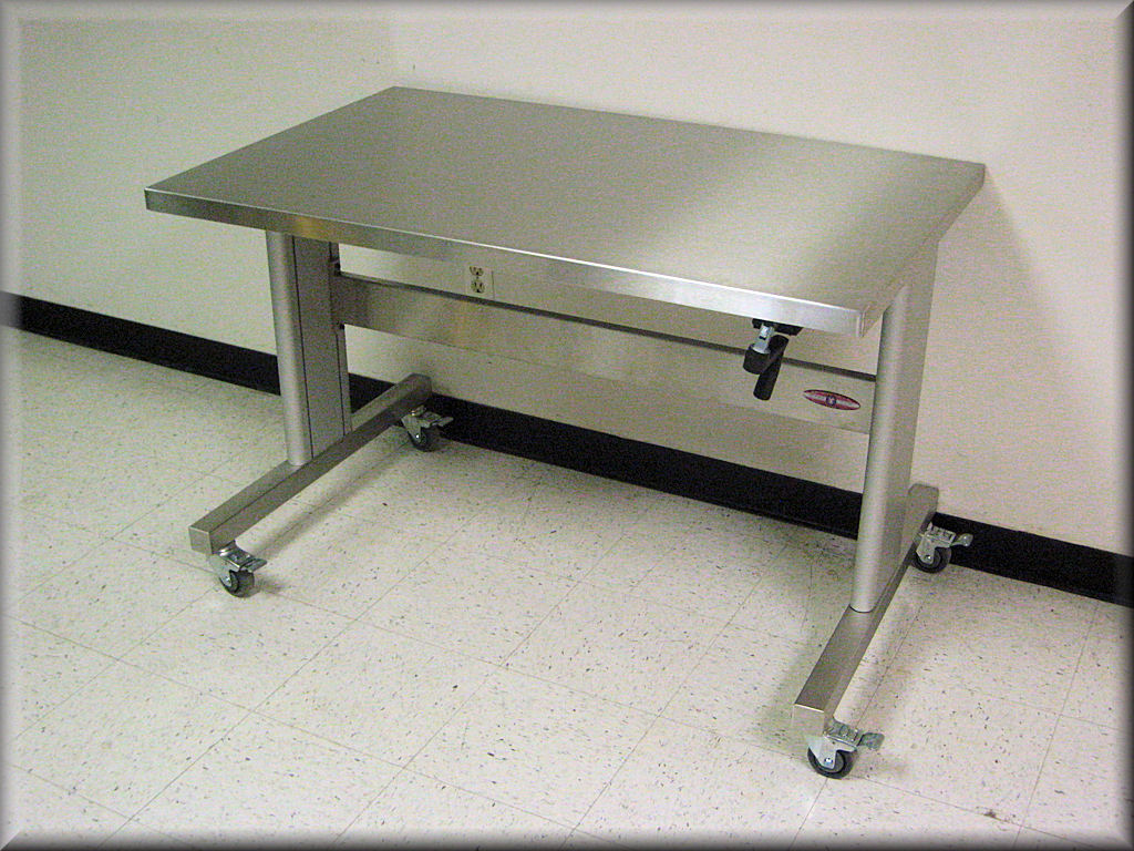 adjustable height stainless steel kitchen table